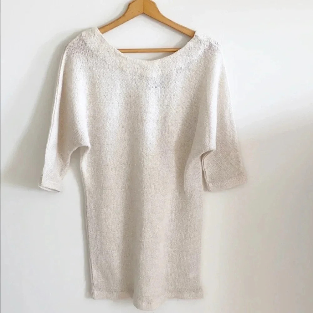 UO Sparkle & Fade Cream Sweater Dress/Tunic